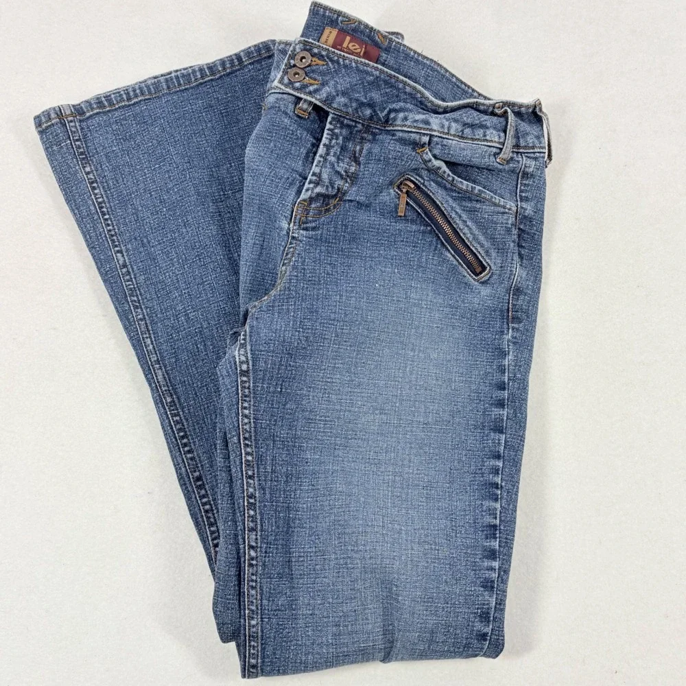 Y2K 90s LEI Flare Jeans Womens Size 11 Low Rise 29x29 FLAW‎